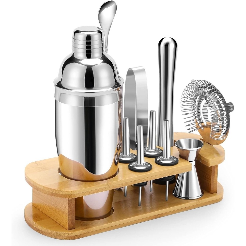 Bartender Kit Cocktail Shaker Set by Bournis Stainless Steel Bar Tool Set 10 Pcs